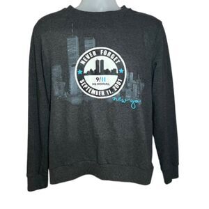 9/11 Memorial Crewneck Sweatshirt Adult Unisex, Heather Charcoal Size Medium